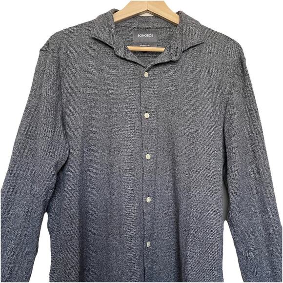 Bonobos Tailored Slim Fit Flannel Button Up Shirt Preppy Career Size Large - Picture 5 of 5
